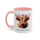 Floral Highland Cow 11 Oz Mug