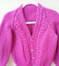 Cabled Cardigan Hand Knitted in Chunky Yarn for a Girl, Gift Ideas for Children  - Image 8