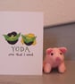 Yoda Valentines Anniversary Birthday Star Wars Grease Card - Image 2
