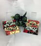 Skulls and roses card case, Gothic travel pass holder, 4 options Handmade - Image 1