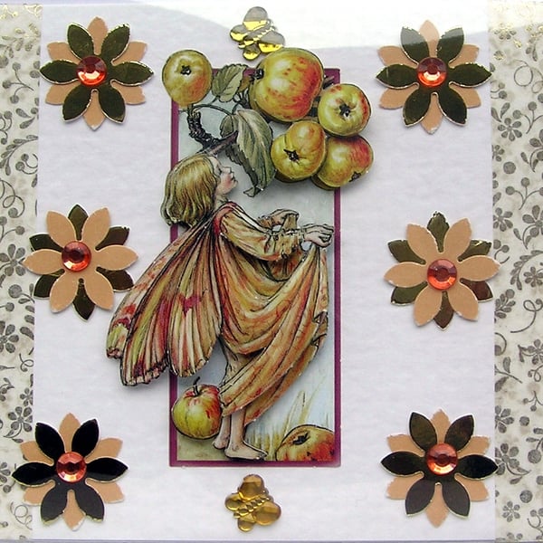 Fairy - Hand Crafted 3D Decoupage Greeting Card - Blank - 3114