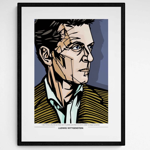 LUDWIG WITTGENSTEIN Personalised Art Print, Option to add favourite quote