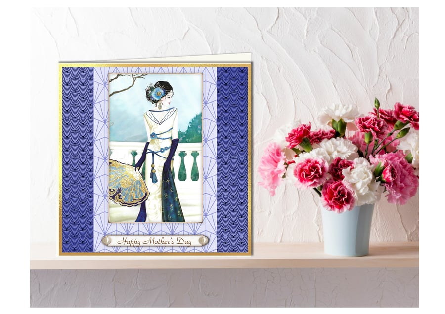 Art Deco Elegant Lady Card for Mother's day