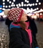 Chunky Green and Blue Mosaic Bobble Beanie Hat.  - Image 8