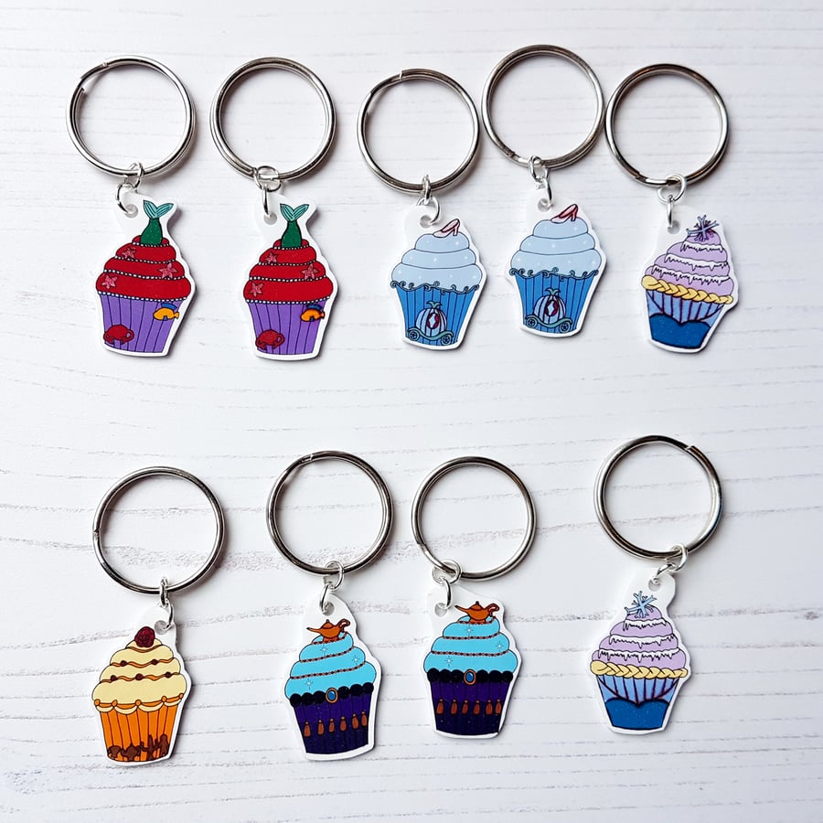 Fairytales cupcake keyring collection ONE OFFS