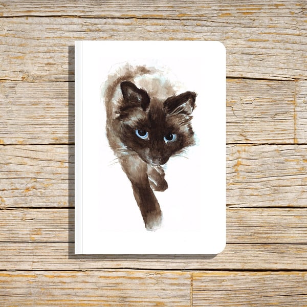 Cat Notebook, Cats Notebook, Lined or Plain Paper, Notebook, Balinese Kitten