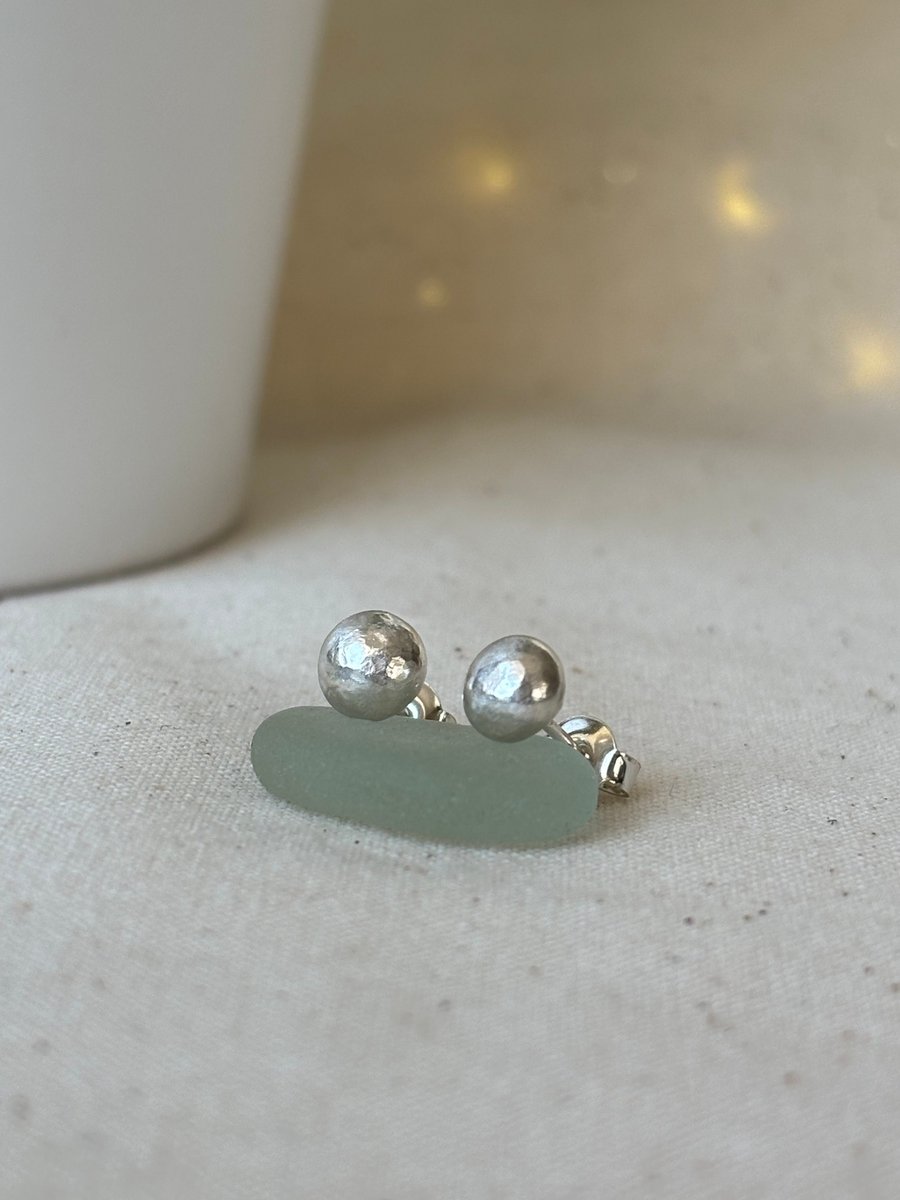 Plain silver studs, Sterling silver small earring, Flat studs, Everyday small st