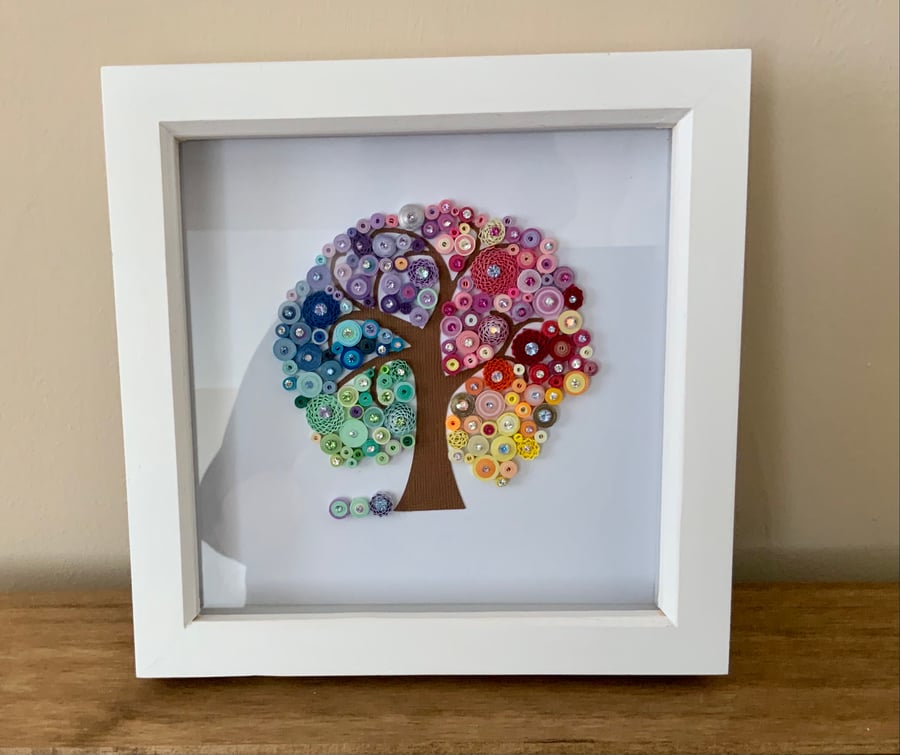 Framed paper craft tree 