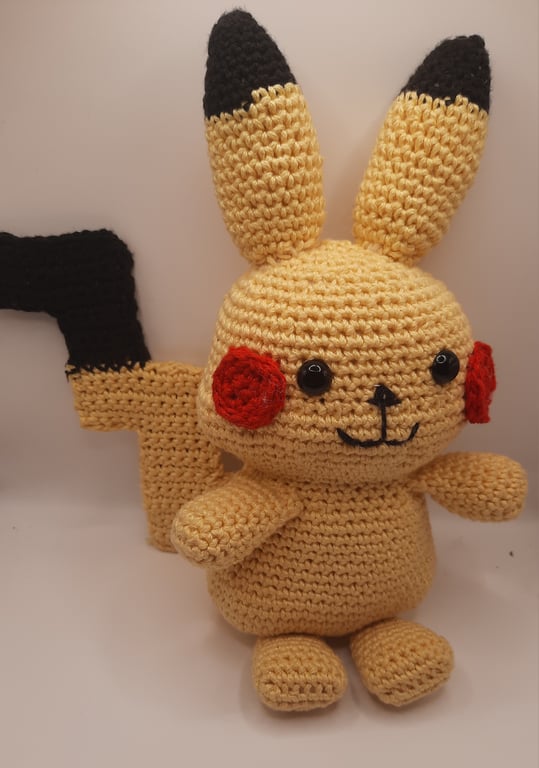 Crochet Teddy - Amigurumi - Plushie - Toy - Pikachu - girls boys gift