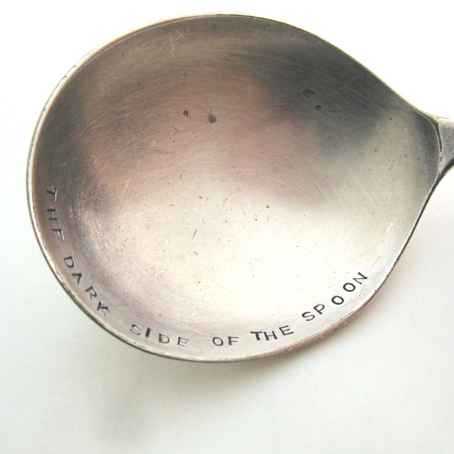 The Dark Side of the Spoon, Sans Serif Version, Stamped Soup Spoon