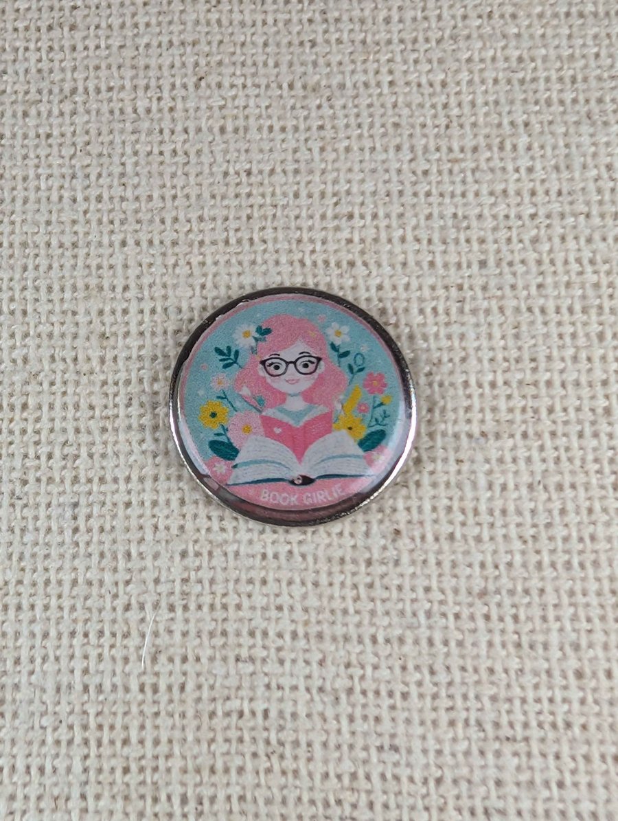 Book Girlie - Book Lover Badge - Large Resin Topped Pin Badge 4