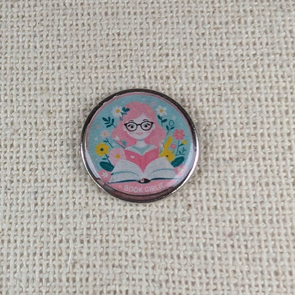 Book Girlie - Book Lover Badge - Large Resin Topped Pin Badge 4
