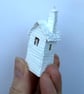 Tiny White House, Cute Whimsical Miniature Home Decor
