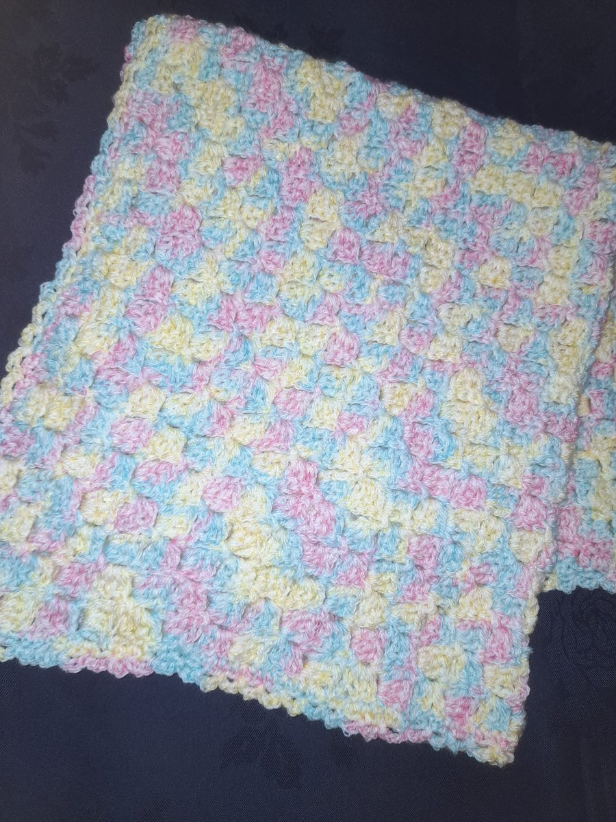Pastel Coloured Crochet Baby Blanket