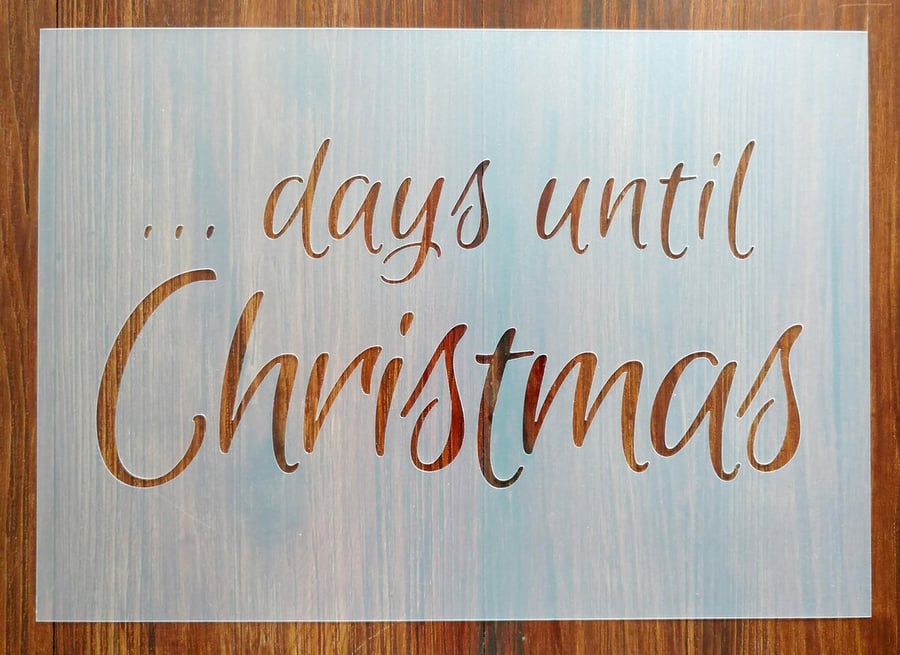 Days until Christmas Stencil Reusable PP Sheet for Arts & Crafts, DIY