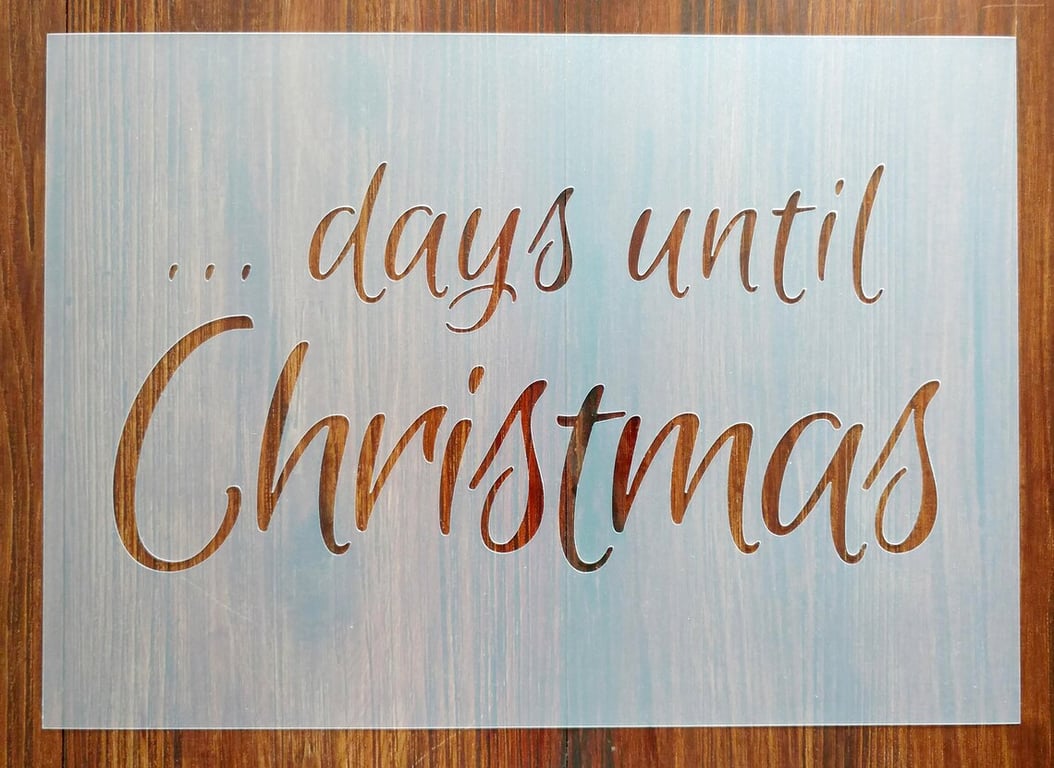 Days until Christmas Stencil Reusable PP Sheet for Arts & Crafts, DIY