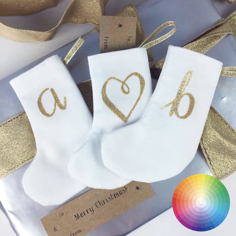 Little Christmas Stockings -letter tree decoration, personalised initial xmas 