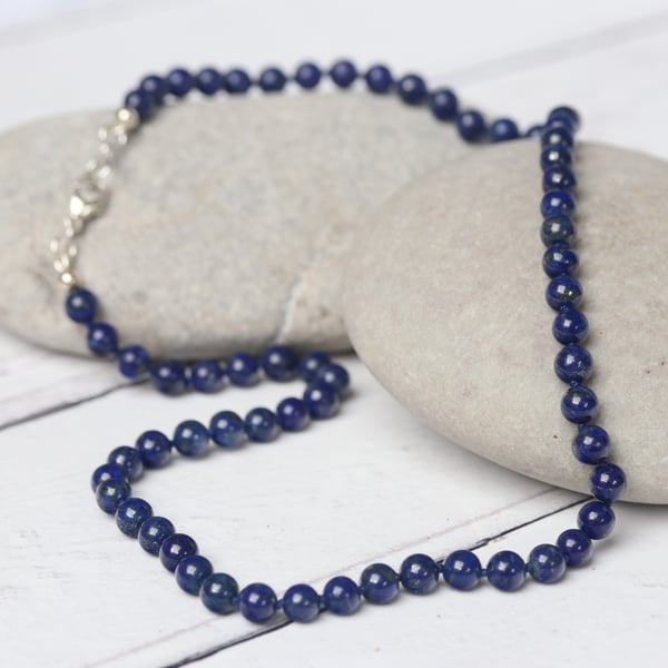 Lapis Lazuli Necklace with Sterling Silver
