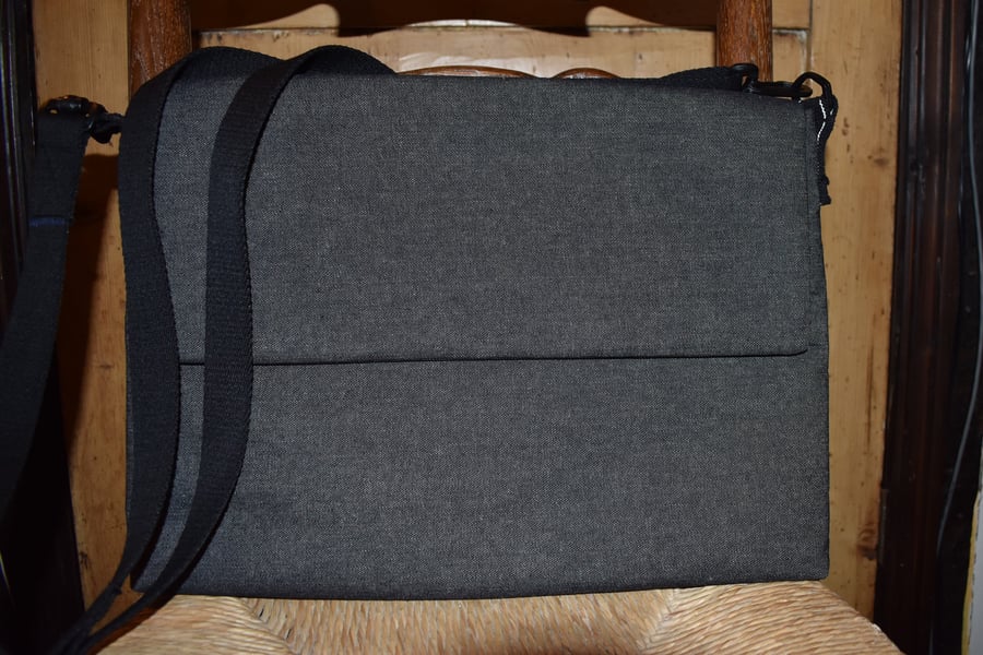 Messenger bag for laptop documents for college or office.  