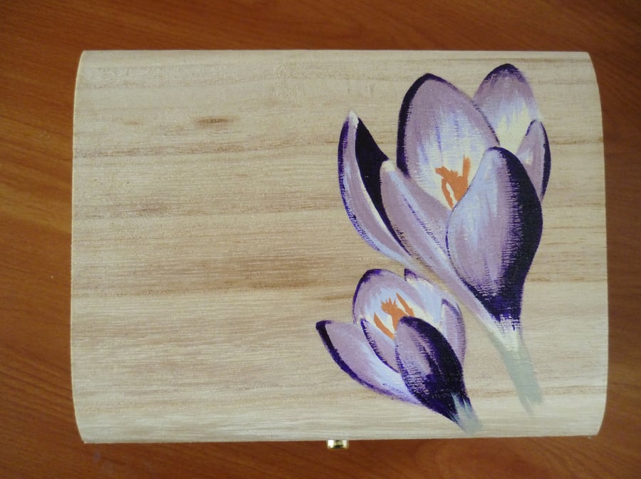 Hand Painted Crocus Box
