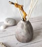 Pear Shaped Bud Vase, Smoke Fired Style Clay Vessel, Wabi Sabi Decor