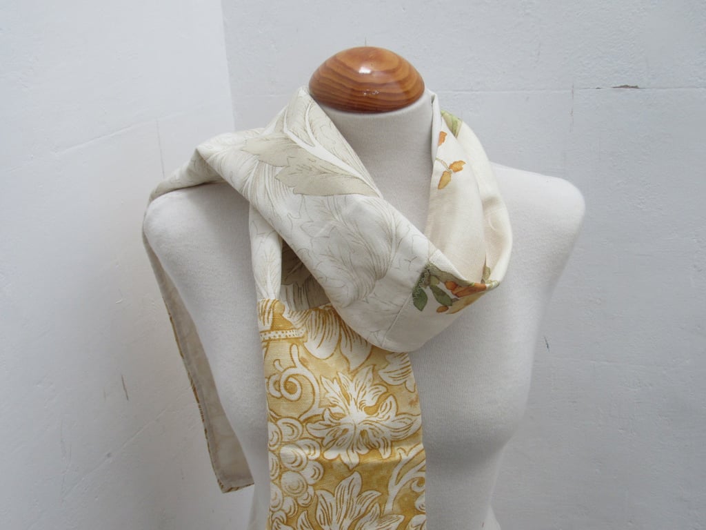 Gold Ivory Scrap Fabric Scarf