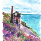 Wheal coats original watercolour painting