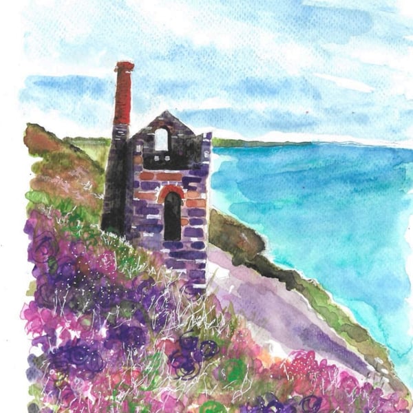 Wheal coats original watercolour painting