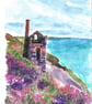 Wheal coats original watercolour painting