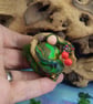 Baby Gnome 'Flick' in Pod-crib tableau OOAK Sculpt by Ann Galvin