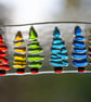 Fused Glass Trees Rainbow Wave, Tea Light Screen, 3D Xmas Ornament - Image 2