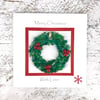 Christmas Card with Detachable Glass Wreath Decoration 