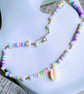 Cowrie Shell Multicolour Rainbow Pastel Beaded Necklace 16-18 Inch - Image 6