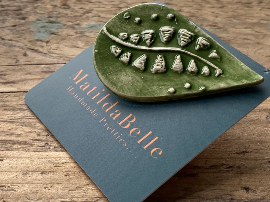 Unique Handmade Ceramic Brooch 
