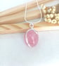 Rose Quartz Necklace - Wire Wrapped Rose Quartz Tumble Stone - Heart Chakra Gift - Image 6