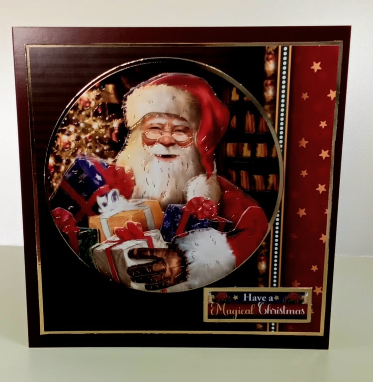 3D Decoupaged Christmas Card,  Magical Christmas 