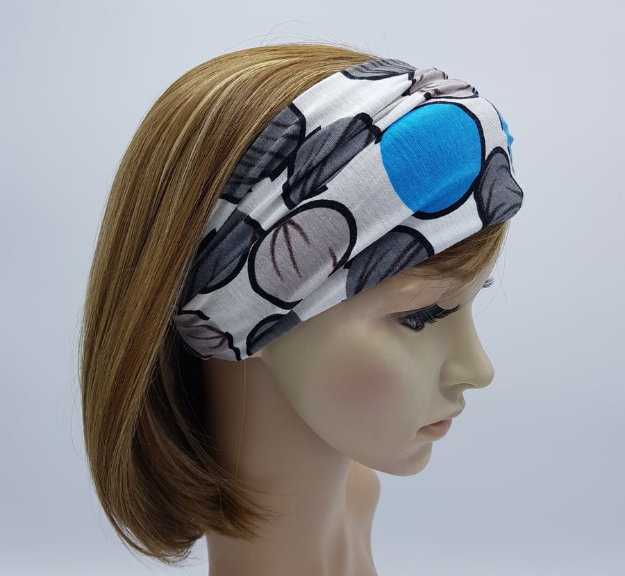 Elasticated wide headband, viscose jersey headband for women, stretchy headband