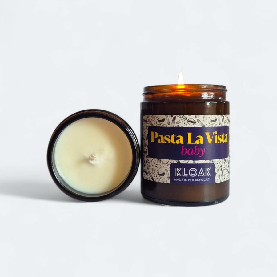 Pasta La Vista Funny Candle: Handmade Soy Wax Foodie Gift