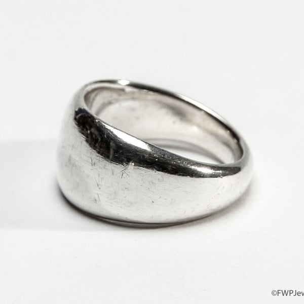 Heavy Tapered Silver Band for Men