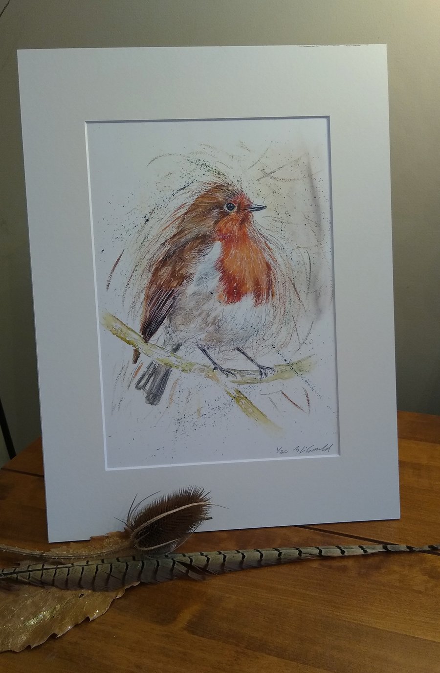 Robin, a signed print of an original painting