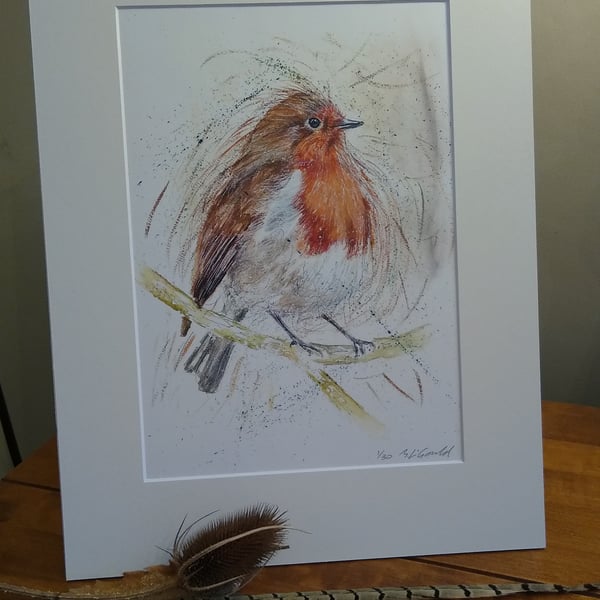 Robin, a signed print of an original painting