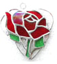 Red Rose Heart Suncatcher Stained Glass 035 - Image 6