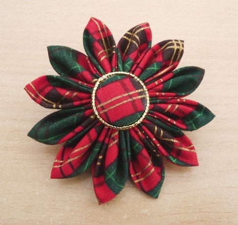 Corsage Brooch in Festive Fabric