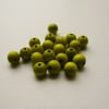 20 Lime Green Round Wooden Beads