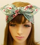 Floral hair tie headband self tie swing pin up style hair scarf rockabilly  - Image 1