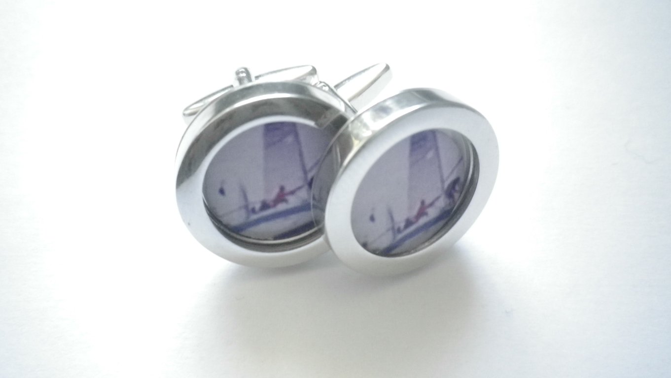 Sail Boat cufflinks, free shipping, gift wrapped, ..lovely image, Ref 1234