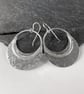 Large sterling silver round Megaluna earrings oxidised or bright finish - Image 7
