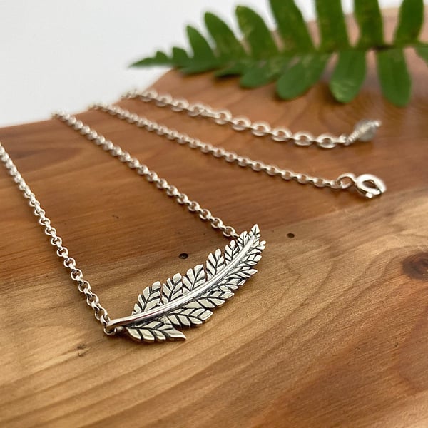 Little Fern Necklace Handmade in Sterling Silver