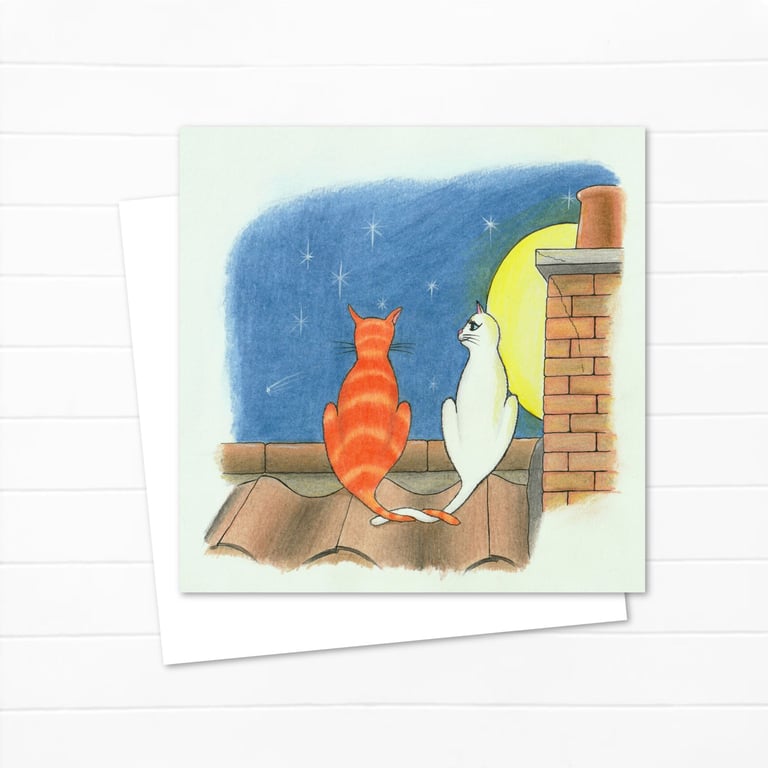 Romantic Cats Greeting Card: Birthday, Anniversary or Valentines Card