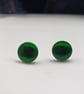Small green button earrings - Image 1
